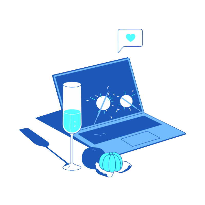 animated chill blue laptop